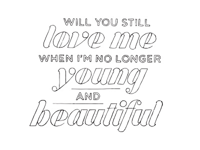 Young and Beautiful lettering lyrics