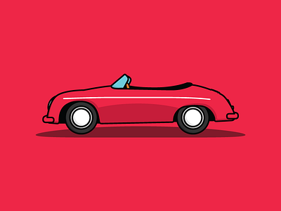 1957 Porsche Speedster | MHCC car classic car color flat illustration porsche speedster symbol vintage car