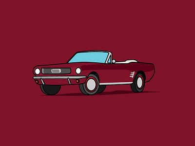 1966 Ford Mustang | MHCC car classic car flat color ford illustration mustang symbol vintage car