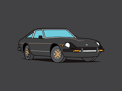 1981 Datsun 280ZX | MHCC car classic car datsun flat color illustration nissan symbol vintage car