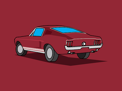 1967 Ford Mustang Fastback | MHCC car classic car flat color ford illustration mustang symbol vintage car