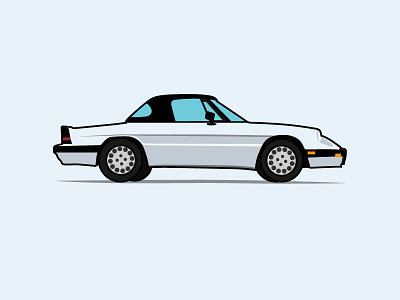 1987 Alfa Romeo Spider | MHCC alfa romeo car classic car flat color illustration symbol vintage car