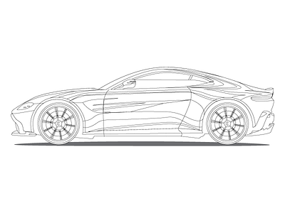 Aston Martin Vantage aston martin car illustration outline vantage