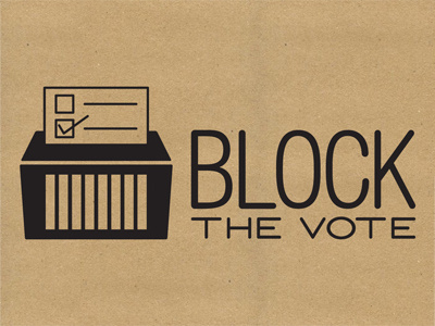 Block the Vote branding identity logo rounded type vote