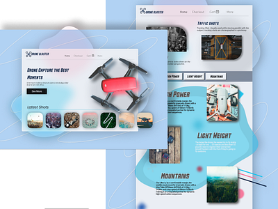 Home and Product Page blaster drone page drone website product page ui uiuxdesigner