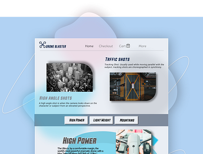 Product Page drone blaster prodcut page trend ui