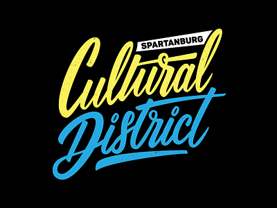 Spartanburg Cultural District branding cultural handlettering identity illustrator lettering logo sc script south carolina spartanburg type typography vector