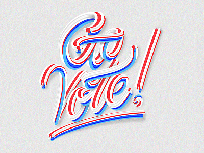Go Vote handlettering illustrator lettering script texture toothpaste type typography usa vector vote