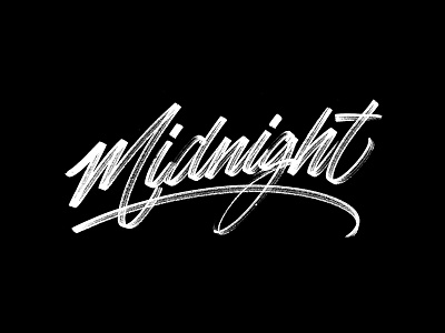 Midnight chisel tip copic handlettering lettering ligatures midnight photoshop raster script texture type typography