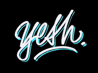 Yesh. apple pencil ipad pro lettering procreate script teal texture type typism typography yesh