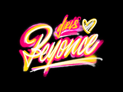 Everyone Loves Beyonce... beyonce handlettering lettering photoshop pink procreate raster script texture type typography wip