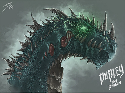 Dudley dragon monster painting photoshop wacom