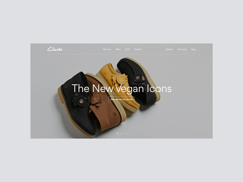 Clarks | Main page animation clarks concept design shoes ui ux ux ui