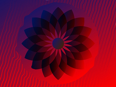 Spontaneity above all abstract challenge circle flowers gradient kosovo pattern red
