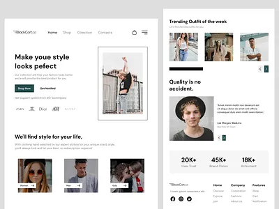 Fashion Landing Page Exploration branding cart clothing design ecommerce fashion fashion landing page gucci hm home page landing nike page shop shopping site store style web design zara