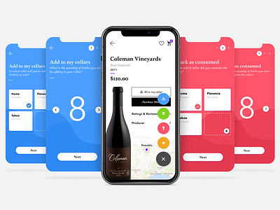 Everyone needs to wine a little sometimes... app design cellars consume design iphonex mobile mockup ui ux vineyards wine