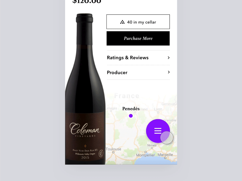 Wine Management app cat color design interaction iphone x options user experience user interface visual design wine