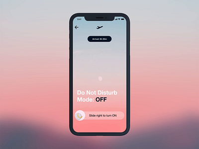 Please, do not disturb. airline airplane animation app color design do not disturb flight flight booking interaction iphone x mobile ui ux