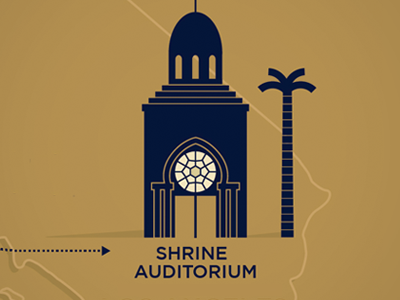 Shrine Auditorium architecture california entertainment graphic design icon illustration infographic information design los angeles mosque palm tree show shrine window