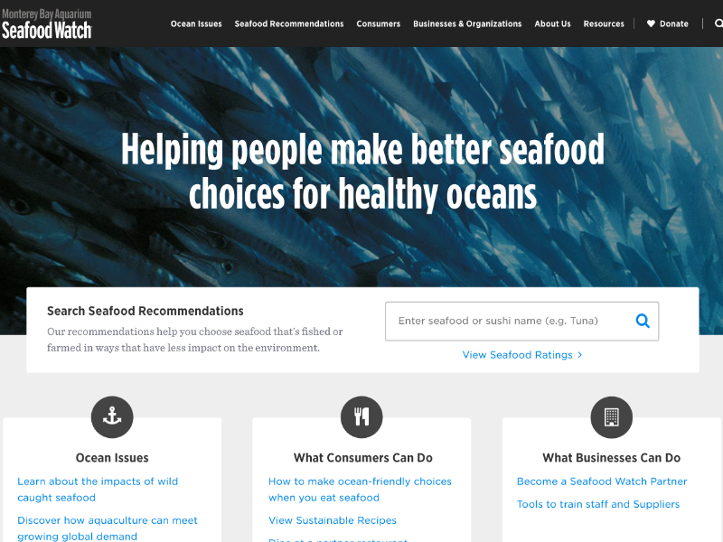 Seafood Watch Homepage Redesign By Tiffany Enriquez On Dribbble