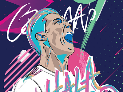 Cristiano Ronaldo - Hala Madrid cristiano design football illustration lettering ronaldo sketch soccer type vector web worldcup