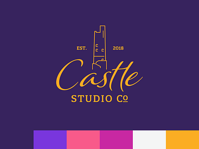 Castle Studio Co. v2 brand branding building castle logo marketing tower typography