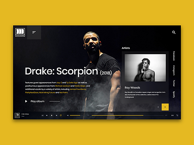 OVO Sound Concept design drake hiphop homepage music player ui ux video web design