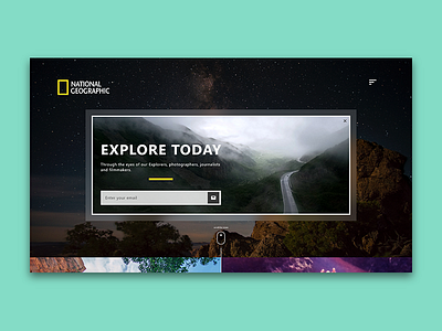 National Geographic Sign-up brand design email interaction nature space subscribe ui ux web design