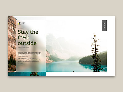 Stay the F&*K Outside design glass hero landscape nature outdoors ui ux web web design