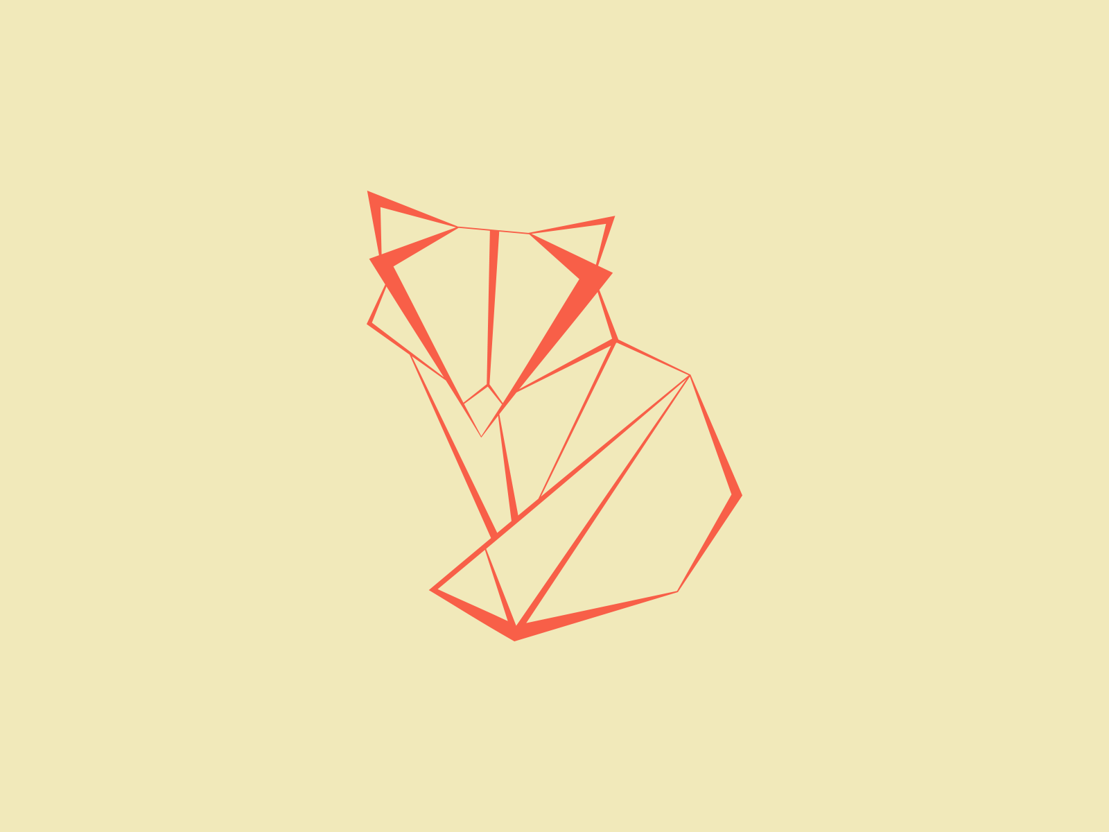 Series fox. Origami животные логотип.