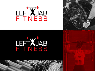 Left Jab Fitness brand branding design gym illustration logo minimal vector weight weightlifting
