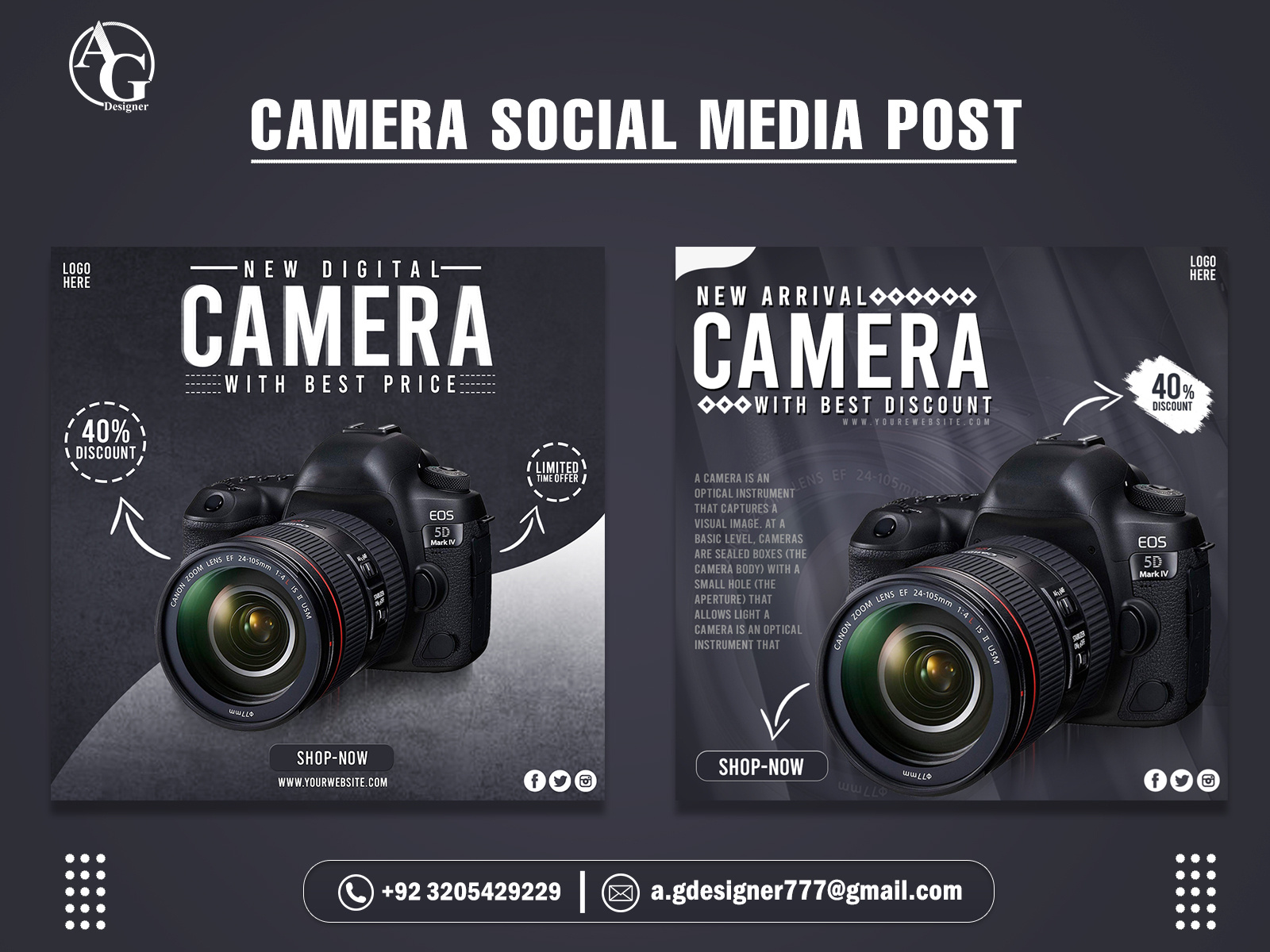 Camera Social Media Post Agdesigner by Atif555 on Dribbble