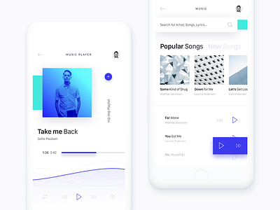 Be Break, Be Music android app break design ios list minimal music player ui ui kit ux