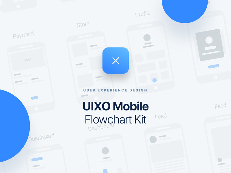 UIXO Mobile Flowchart Kit freebie wireflow wireframe flowchart ui8 design app ui ux