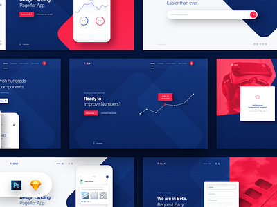 Today Web UI Kit - Cover Hero Header Collection cover design freebie header hero photoshop sketch ui ui kit web web design