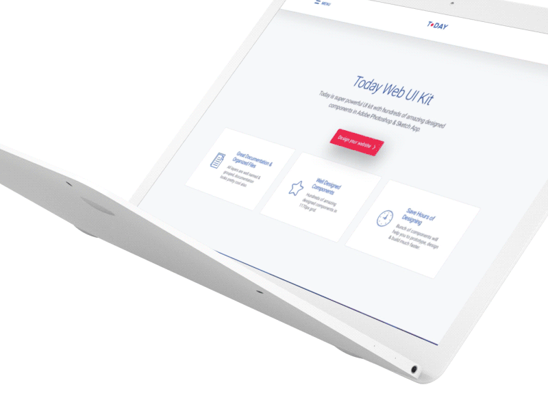 Today Web UI Kit - Animation Web Design cover design freebie header hero photoshop sketch ui ui kit web web design