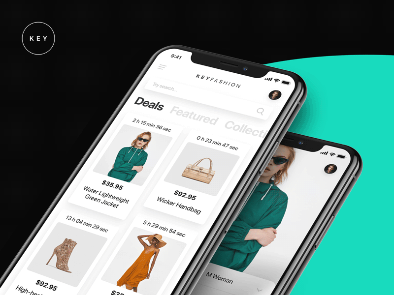 KEY Fashion UI Kit app design fashion freebie ios key kit shop store ui ui kit ux