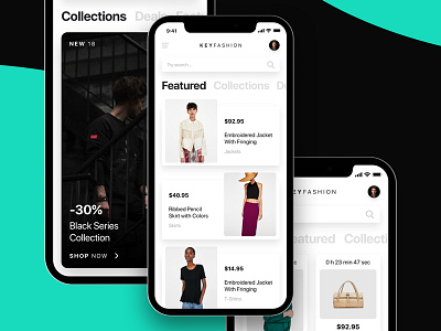 KEY Fashion UI Kit commerce e commerce fashion ios iphone x mockup shop store ui ui kit ux ux kit