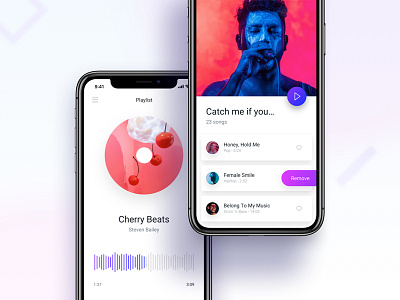 Music player and playlist iOS screens app design figma ios minimal music player sketch ui ui kit ux xd