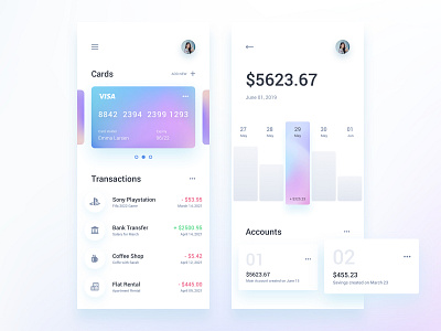 Finance Wallet App Template app dashboard finance statistics stats ui ui kit uidesign ux wallet