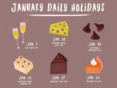 January Daily Holidays Infographic