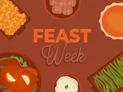 Feast Week design editorial art food holiday illustration illustration design logo typography