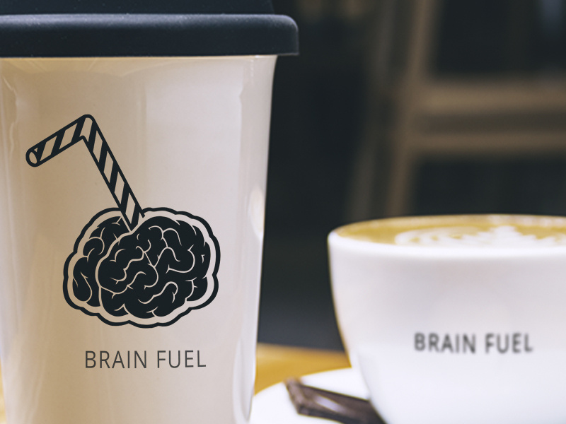 "Brain Fuel" Coffee Mug design concept by MarieEve Otis on Dribbble