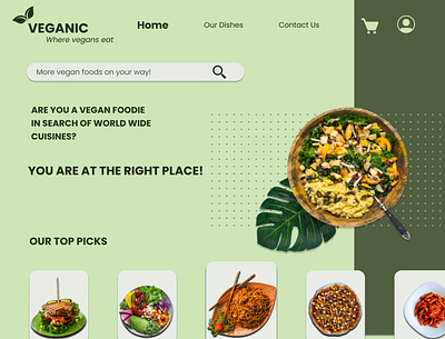 Veganic Landing Page design illustration l ui ux