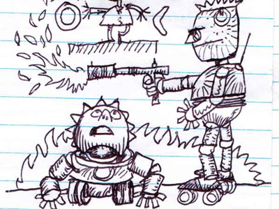 Bunch Of Robots cartoon doodle illustration robot