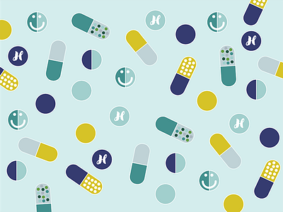 happy pills illustration medicine pattern pills