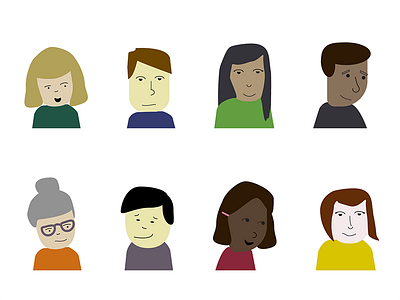 my people group grumpy happy humans illustration people