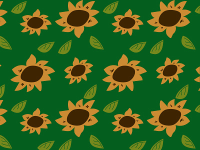 summer farm illustration pattern sunflowers