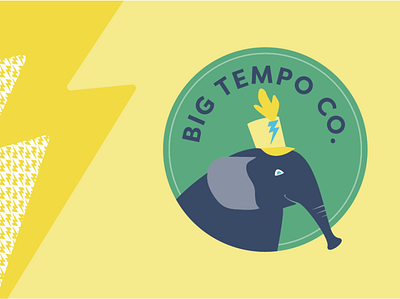 BigTempo brand branding conductor elephant identity illustration lightning bolt logo