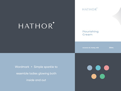 Hathor Logo 3 beauty beauty brand beauty identity brand identity cosmetics hathor logo logo design minimalist modern natural organic skincare skincare brand wellness woman women wordmark